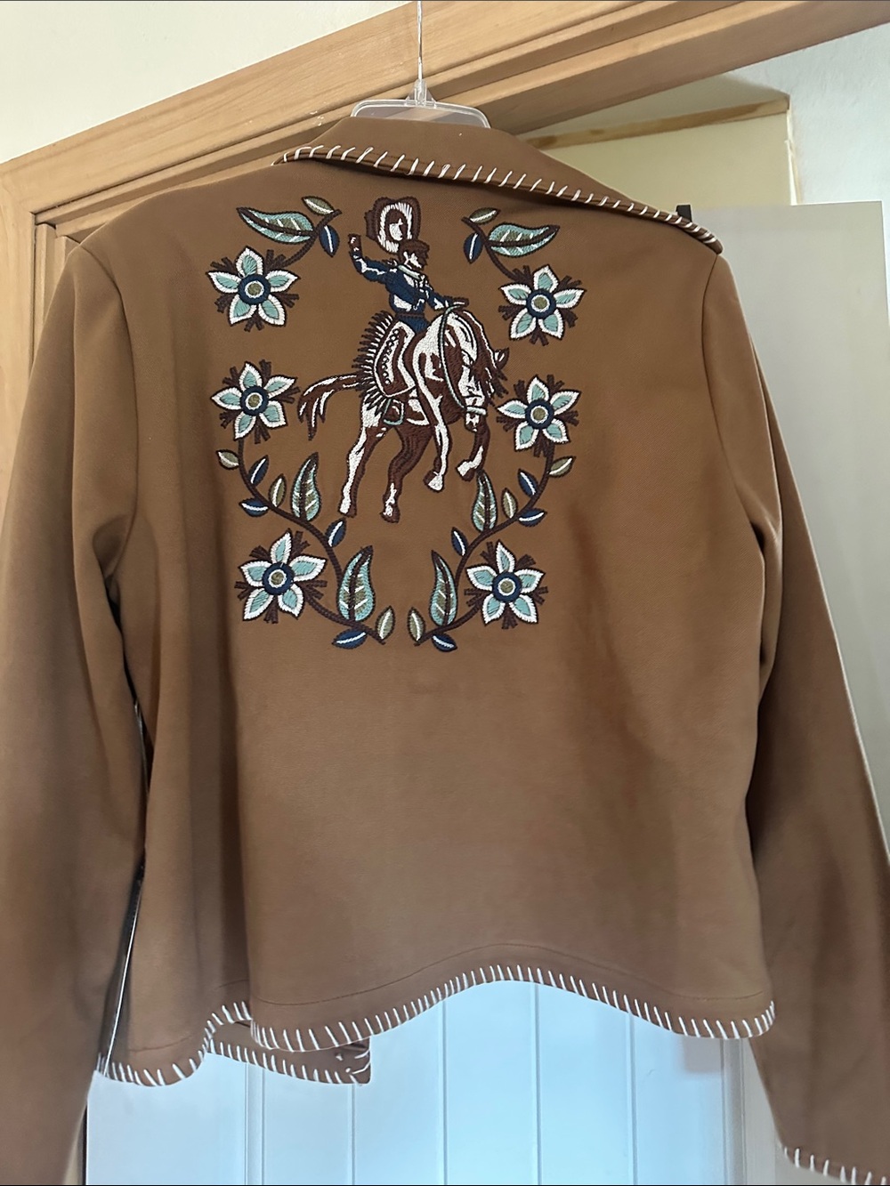Double D Ranch Camel Brown Floral Embroidered Whipstitch Jacket - Picture 2 of 8